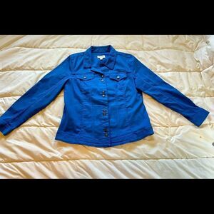 Norm Thompson Womens Blue Denim Jean Jacket Sz Med